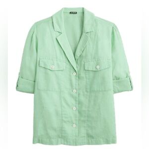 Camp-collar shirt in featherweight linen blend